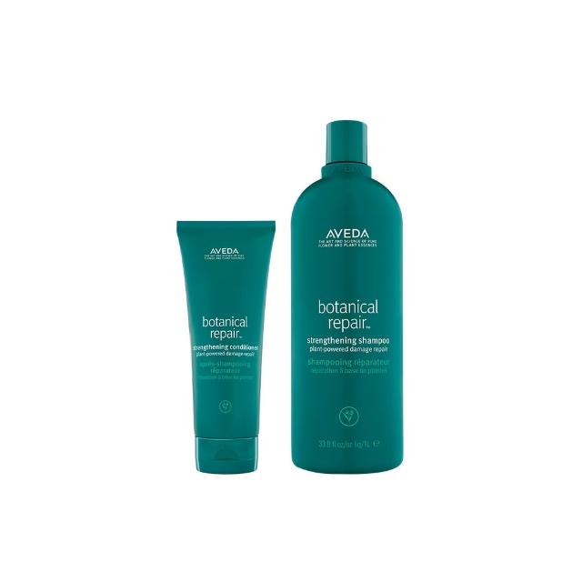 【AVEDA】花植結構大容量組(花植結構重鍵洗髮精1000ml+花植結構重鍵潤髮乳200ml_洗髮同時護髮 修護受損)