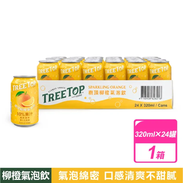 【Tree Top 樹頂】柳橙氣泡飲 (320毫升X24入/箱)