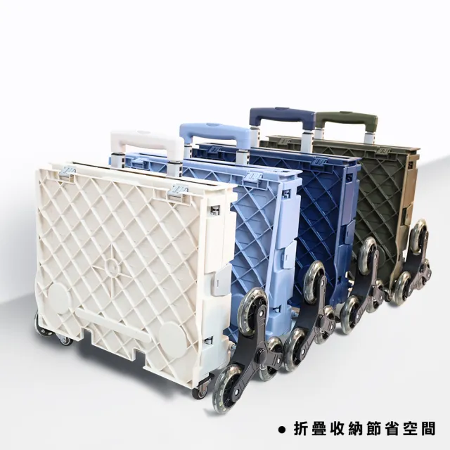【ONE HOUSE】櫻藤8輪折疊購物車+特大防水袋(手推車/買菜車/推車/收納車)