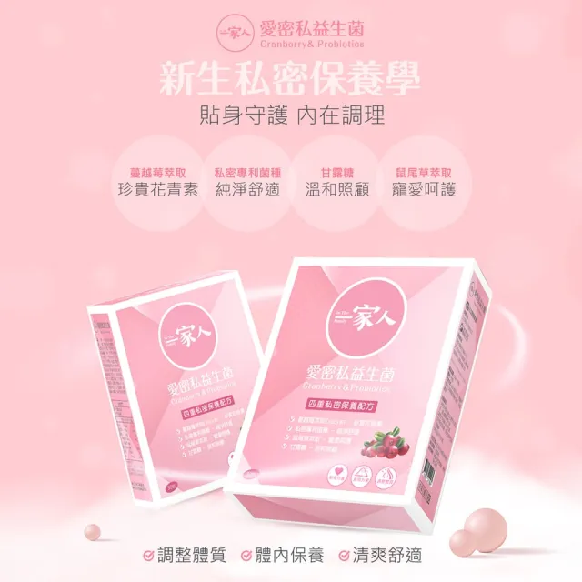 【YM BIOMED 陽明生醫】一家人愛密私益生菌x3盒組(30包/盒  私密處保養 蔓越莓 益生菌 甘露糖 鼠尾草)