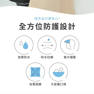 【VOLA 維菈】一體式胸前口袋雨衣 加厚防水連身雨衣 防風耐磨機車雨衣 300D 長版雨衣 機車通勤 男女適用