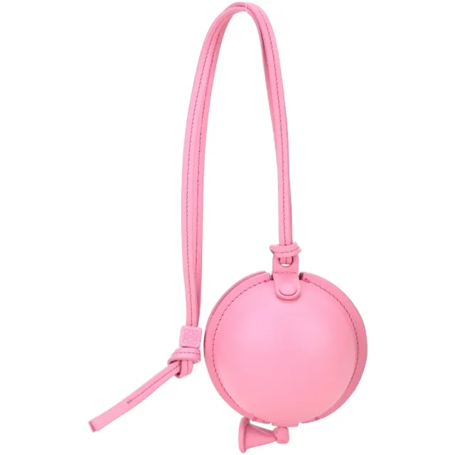 【LOEWE 羅威】Balloon 掛帶小牛皮圓形氣球包 零錢包-粉色 可當包包掛飾