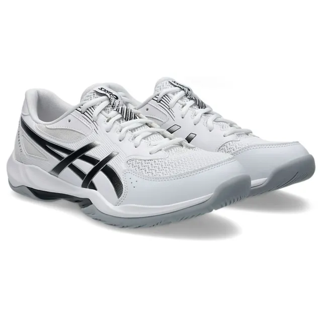 【asics 亞瑟士】排球鞋 訓練鞋 男鞋 匹克球 運動鞋 緩震 2E寬楦 GEL-ROCKET 12 白黑 1073A081-101