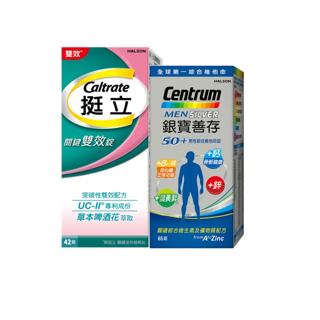 【挺立】關鍵雙效錠42錠+銀寶善存男性綜合維他命65錠