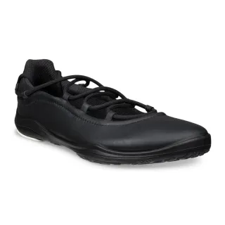 【ecco】BIOM LITE TR W 健步都會舒適皮革芭蕾舞鞋 女鞋(黑色 84010351052)