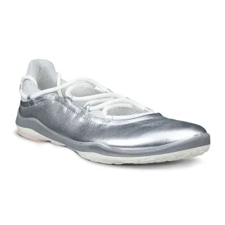 【ecco】BIOM LITE TR W 健步都會舒適皮革芭蕾舞鞋 女鞋(銀色/水泥灰 84010361703)