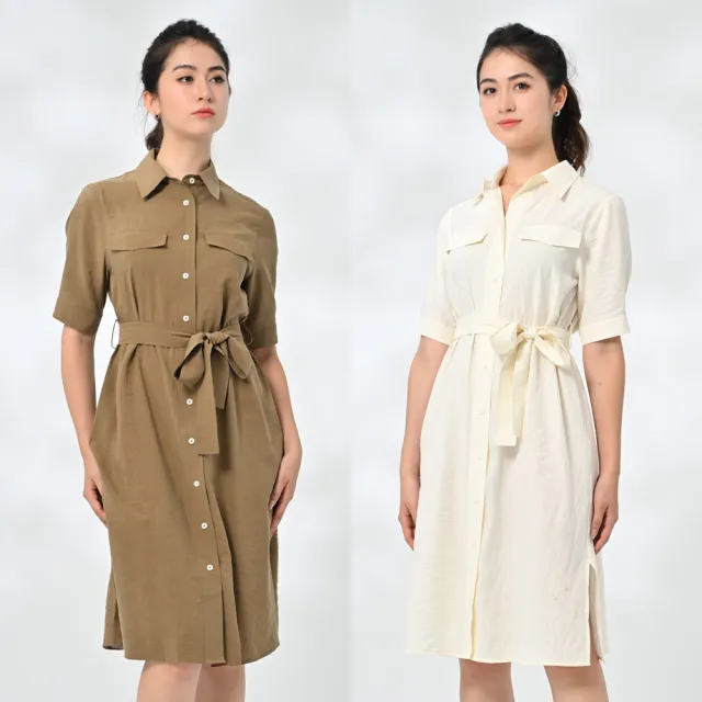 【御絹坊】質感簡約綁帶蠶絲洋裝