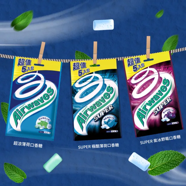 【Airwaves】超涼無糖口香糖 超涼薄荷 28g*5入*4組(提神/口氣清新/雙11限定)