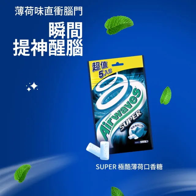 【Airwaves】超涼無糖口香糖 超涼薄荷 28g*5入*4組(提神/口氣清新/雙11限定)