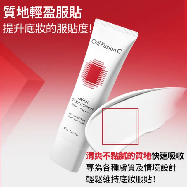 【Cell Fusion C】秀膚生 全效修護防曬霜 50ML SPF50+ PA+++(#醫美術後用 #混合性防曬 #高效防護)