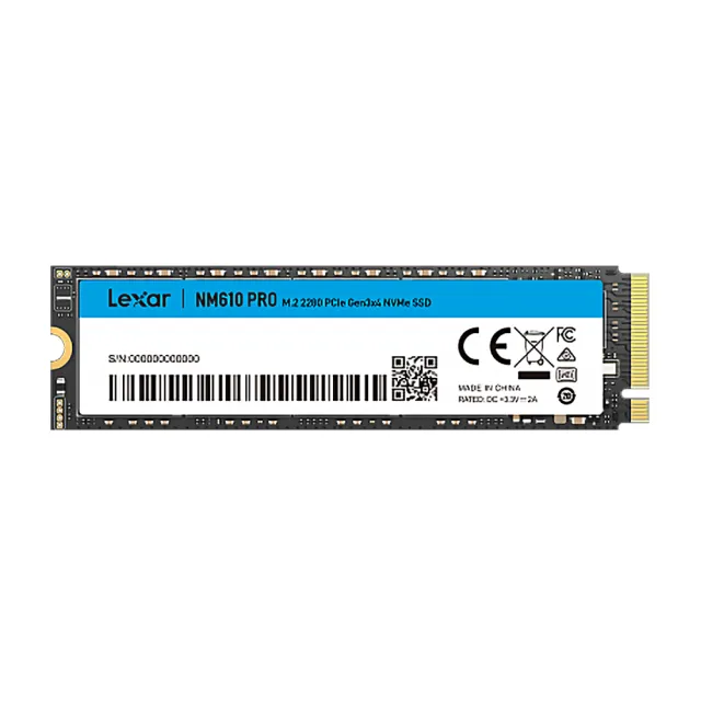 【Lexar 雷克沙】NM610 PRO M.2 2280 PCle Gen3 NVMe 500GB 固態硬碟