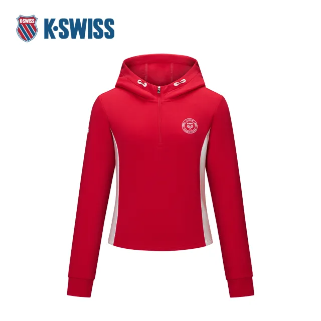 【K-SWISS】連帽上衣 Knite Hoodie Tee 休閒 女上衣 紅色 1913278-666
