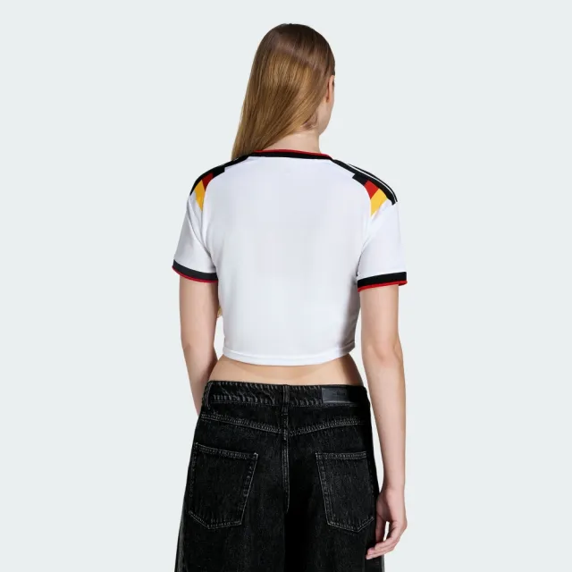 【adidas 愛迪達】世界盃 德國 運動 休閒 T恤 短袖 女上衣 DFB H JSY CRO W(KE5854)