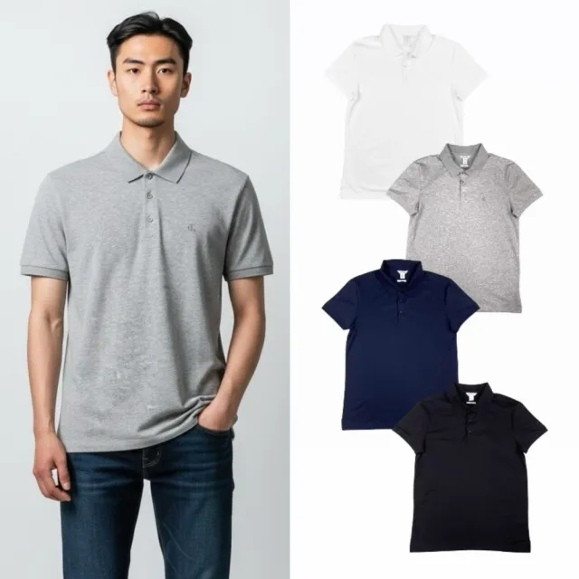 【Calvin Klein 凱文克萊】Calvin Klein polo衫 棉質 刺繡logo 短袖 CK 大尺碼 白色上架(polo衫 短袖9833)