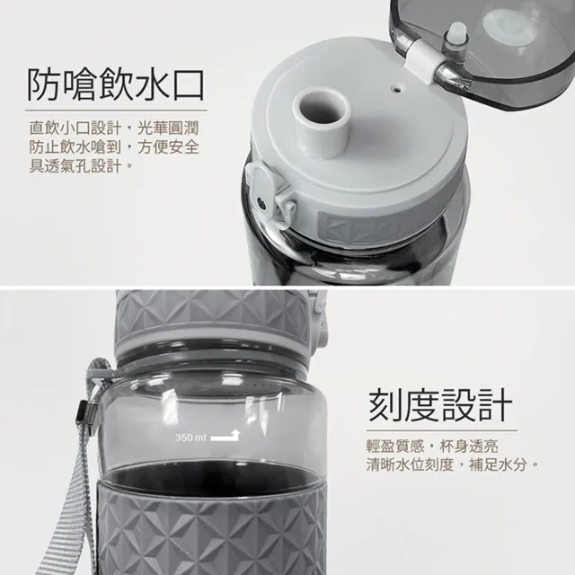【GREEN BELL 綠貝】果漾彈蓋水壺800ml3入組(運動 提手 耐高溫 防漏 止滑 寬口 輕量 SGS)