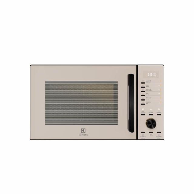  Electrolux 伊萊克斯 EMG23D22SB 微波爐，容量 23L，適閤家庭日常使用。咖啡色系設計，外部尺寸長 337 x 寬 480 x 高 294.5 mm，內部空間長 303.5 x 寬 316.5 x 高 235.5 mm。輸出功率 780W，消耗功率 700~800W，電壓 110V / 60Hz，重量僅 14.15 Kg。產地中國，保固 1 年，配件包含說明書及保證卡，BSMI 許可字號 R33428。高效加熱，操作簡便，是微波爐推薦首選。 