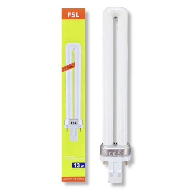 FSL照明 2入組 PL-S 13W PL燈管 GX23 2P 檯燈 抽油煙機 燈管(自然光/白光)