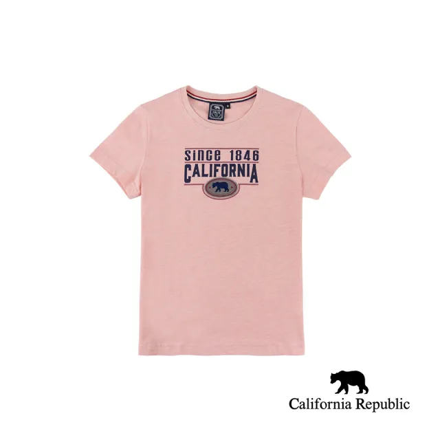 【California Republic】淺粉圓領短TEE(女)