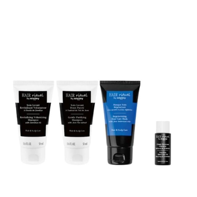 SISLEY希思黎 賦活重升髮肌洗護旅行組，專為頭皮與髮絲保養設計，富含珍稀植物萃取與高濃度活性成分，有效改善頭皮環境、強化髮根、減少斷髮與落髮，讓頭髮更健康強韌。旅行組裝設計，方便攜帶，適合日常使用與出差旅遊。