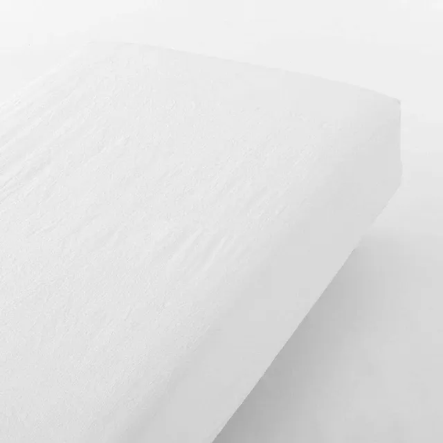 【MUJI 無印良品】柔舒水洗棉床包/D(灰色/柔白/深藍/淺米)