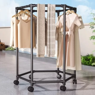 SUNHO三禾 晾衣架 落地晾曬架 陽台晾衣桿 家用室內曬衣桿 多功能旋轉晾曬桿 可移動曬衣架