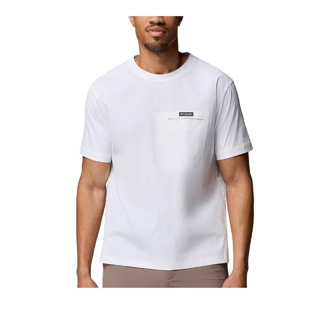 【Columbia 哥倫比亞】男款-快排短袖上衣-Chill Creek™ Woven Tee-白色(UAE21430WT/KS)