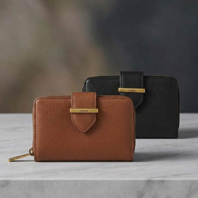 【FOSSIL】Bryce 真皮造型扣帶短夾 (多款可選)
