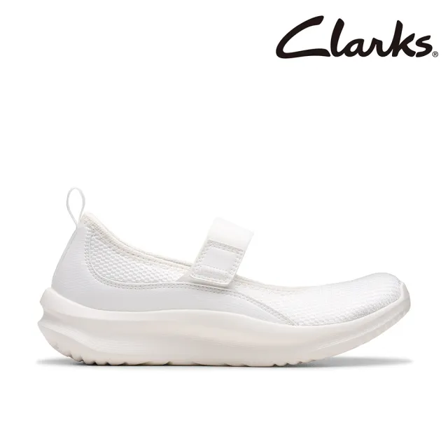 【Clarks】舒適女鞋 輕量透氣綁帶休閒鞋 運動鞋 瑪莉珍鞋 小白鞋