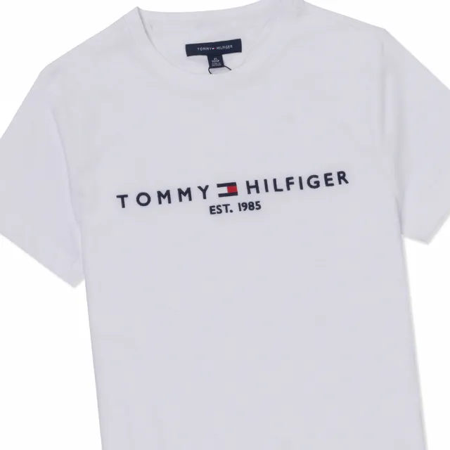【TOMMY HILFIGER】TOMMY 經典刺繡文字Logo圖案短袖T恤 上衣-女-白色(平輸品)