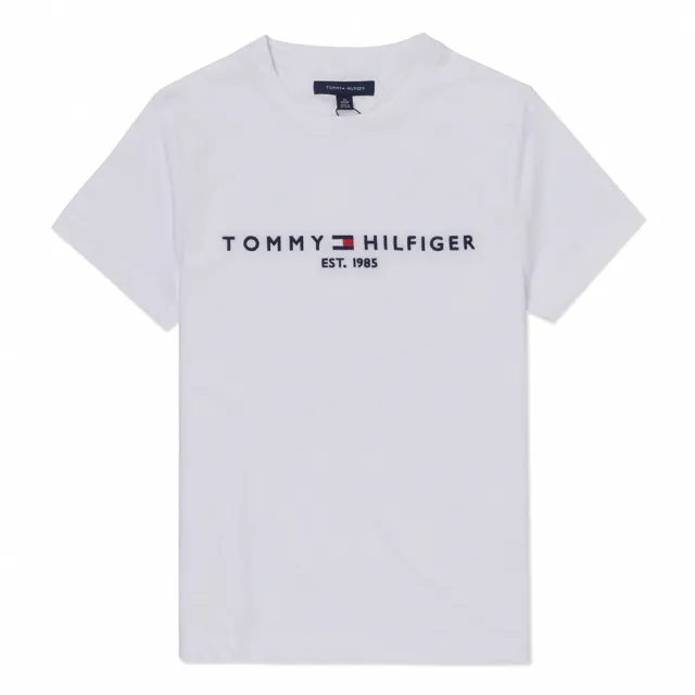 【TOMMY HILFIGER】TOMMY 經典刺繡文字Logo圖案短袖T恤 上衣-女-白色(平輸品)