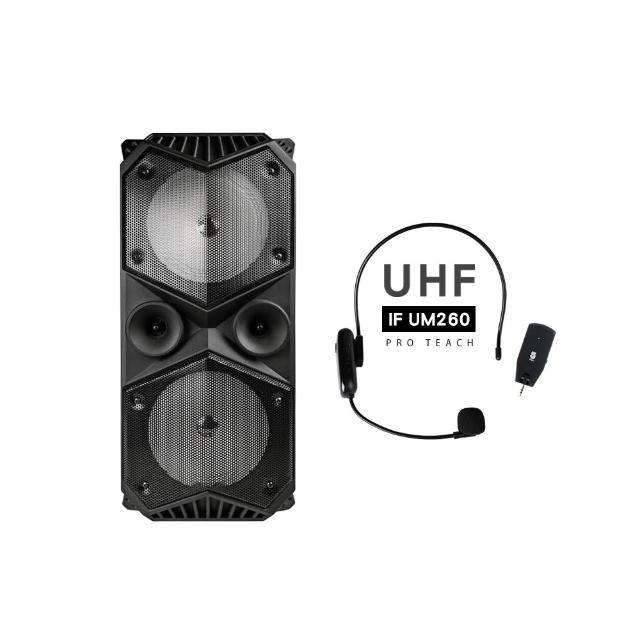 【ifive】重量級移動式擴音設備 if-SP955+UHF 無線教學麥克風 if-UM260(教學頭戴式無線麥克風組合)