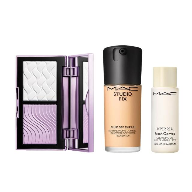 【M.A.C】濾鏡磨皮明星底妝組(口袋雙色濾鏡蜜粉餅+超持妝濾鏡粉底液 SPF25/PA++30ml/防曬/雙11限定)