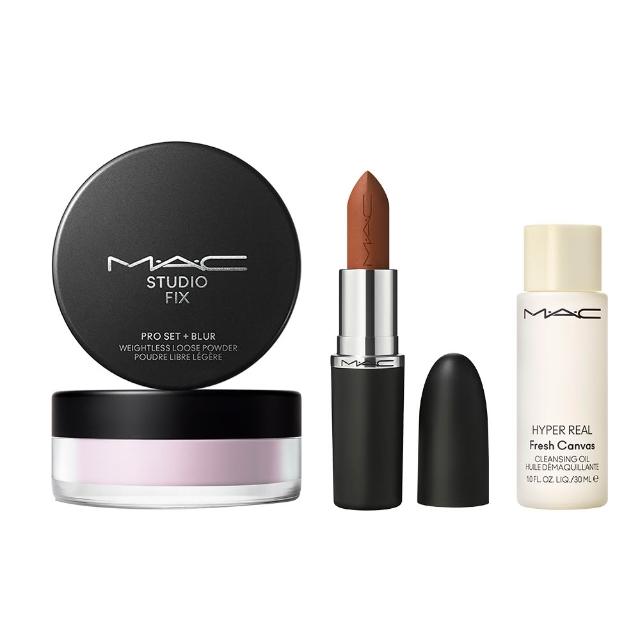 【M.A.C】極輕柔霧持妝美肌組(超持妝輕透濾鏡蜜粉6.5g+MACximal極自我柔霧唇膏3.5g)