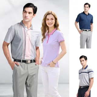 【Emilio Valentino 范倫鐵諾】男女裝 短袖POLO衫 吸濕排汗 涼爽透氣 男上衣 口袋休閒 MIT(多款選)