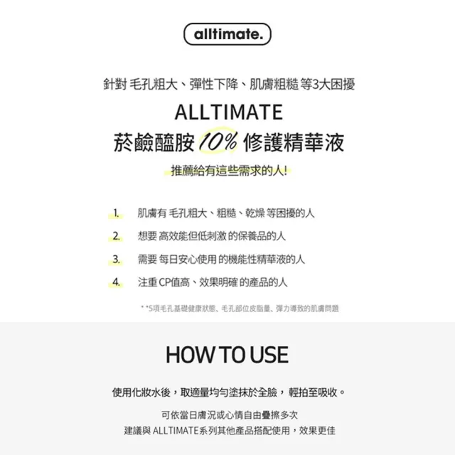 【THE FACE SHOP】官方直營 ALLTIMATE 菸鹼醯胺10%修護精華液 30ml