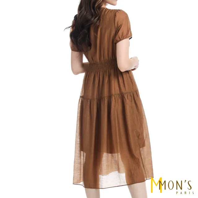 【MON’S】天絲醋酸精品縫飾洋裝(直)