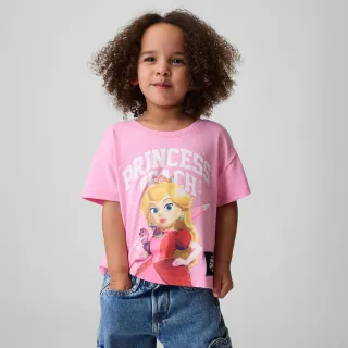 【GAP】幼兒Gap × Super Mario碧姬公主圖案T恤-巴黎粉(882122)