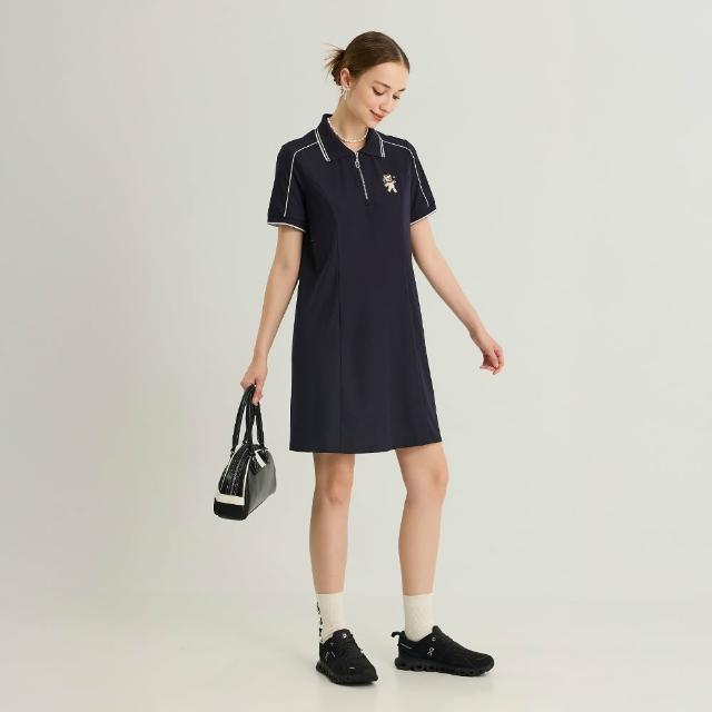 【YUANDONGLI 元動力】元小熊顯瘦公主線POLO洋裝(藍；S-L；4261177008)