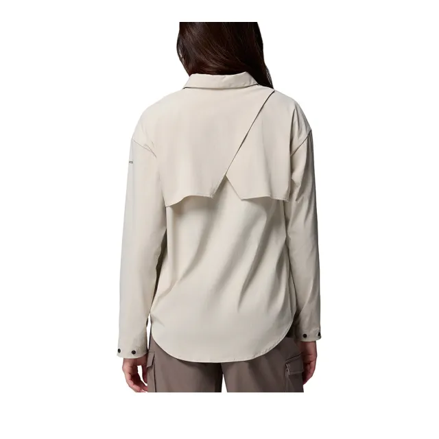 【Columbia 哥倫比亞】女款-涼感長袖襯衫-Chill Creek™ LS Shirt-淺卡其(UAR56680HI/KS)
