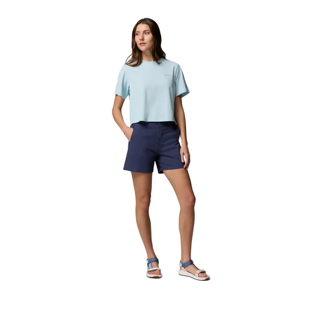 【Columbia 哥倫比亞】女款-涼感快排短袖上衣-Chill Creek™ Pique SS Tee-晴空藍(UAR74920HO/KS)