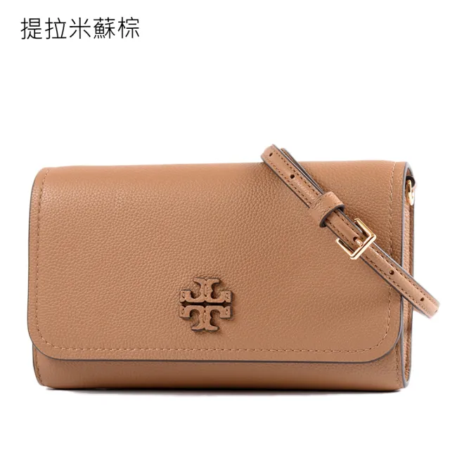 【TORY BURCH】THEA 皮革標荔枝紋斜背WOC包-附活動式證件零錢包-(新款任選)