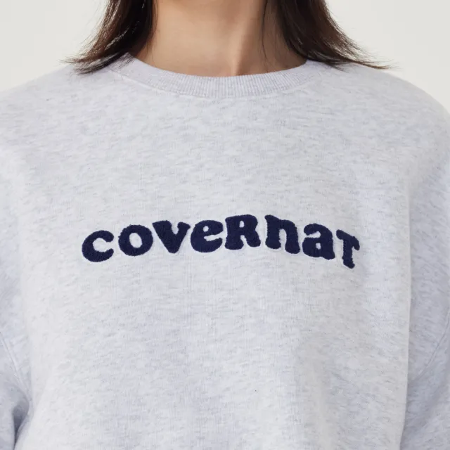 【COVERNAT】女款復古Logo大學T(WMS大學T 圓領上衣 奶油黃/燕麥/混灰/黑色)