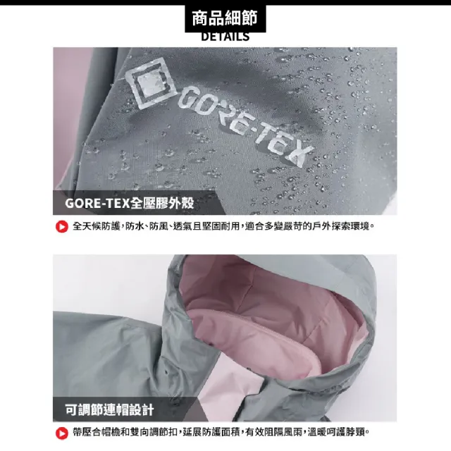 【The North Face】女 Gore-Tex 兩件式保暖連帽刷毛外套AP《櫻花粉》8DRJ/防水透氣連帽外套/防風外套