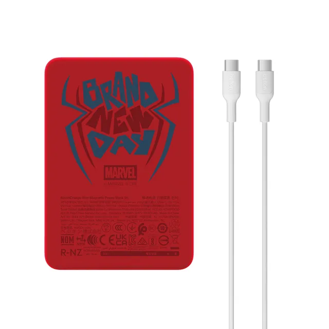 【BELKIN】BoostCharge 輕薄型磁吸式行動電源_迪士尼系列_蜘蛛人_5000mAh(BPD010qcBR-DY)