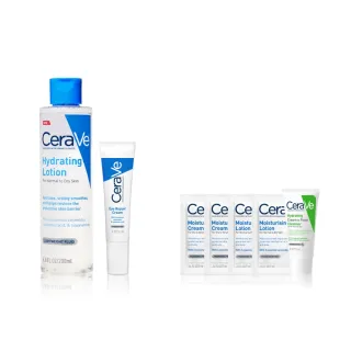 【CeraVe 適樂膚】敏感保濕亮眼組★全效極潤修護精華水+全效亮眼修護精萃14ml_A(安敏補水/眼霜)