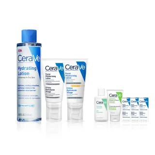 【CeraVe 適樂膚】日夜抗敏保養組★全效極潤修護精華水+全效超級修護乳+溫和清爽保濕防曬乳SPF30_C