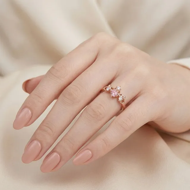 【Luster】38女王!30分 Fancy Vivid pink 粉紅優雅 培育彩鑽 玫瑰金 純銀 戒指(粉紅彩鑽甜美閃耀指間)