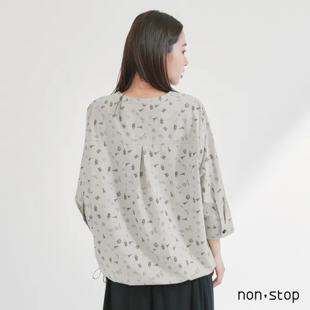 【non-stop】城市手繪印花寬版上衣-2色