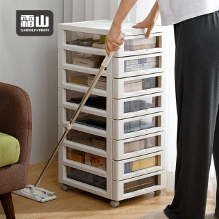 【SHIMOYAMA 霜山】簡約風B4八層抽屜文件收納櫃(附輪)(抽屜櫃/滑輪收納櫃/置物櫃)