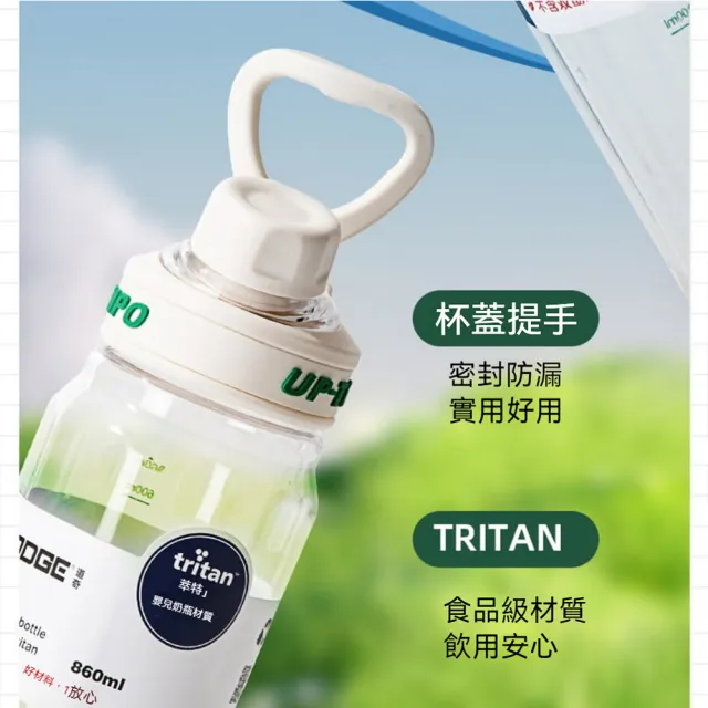 【H&R 安室家】Dodge 道奇Tritan扭蓋刻度水壺 運動水壺860ml(H01)